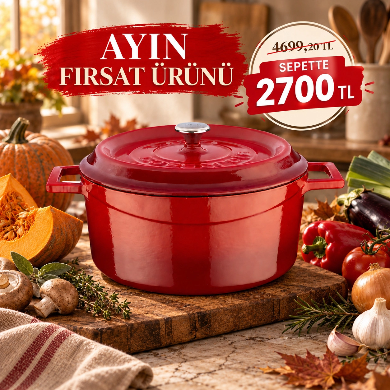 Lava Döküm Yuvarlak Tencere. Trendy Çap(Ø) 24cm.