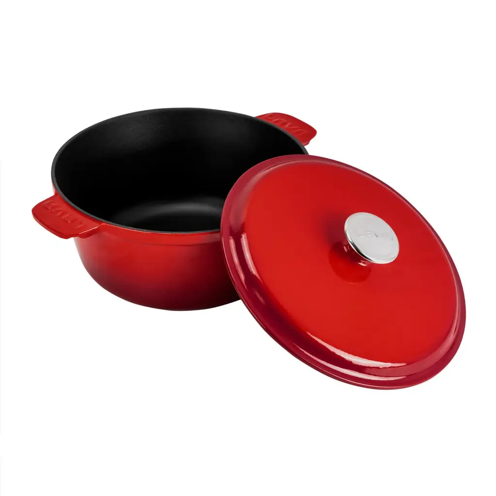 Lava Cast Iron Round Saucepan. Long-Stem, Dia. 26cm