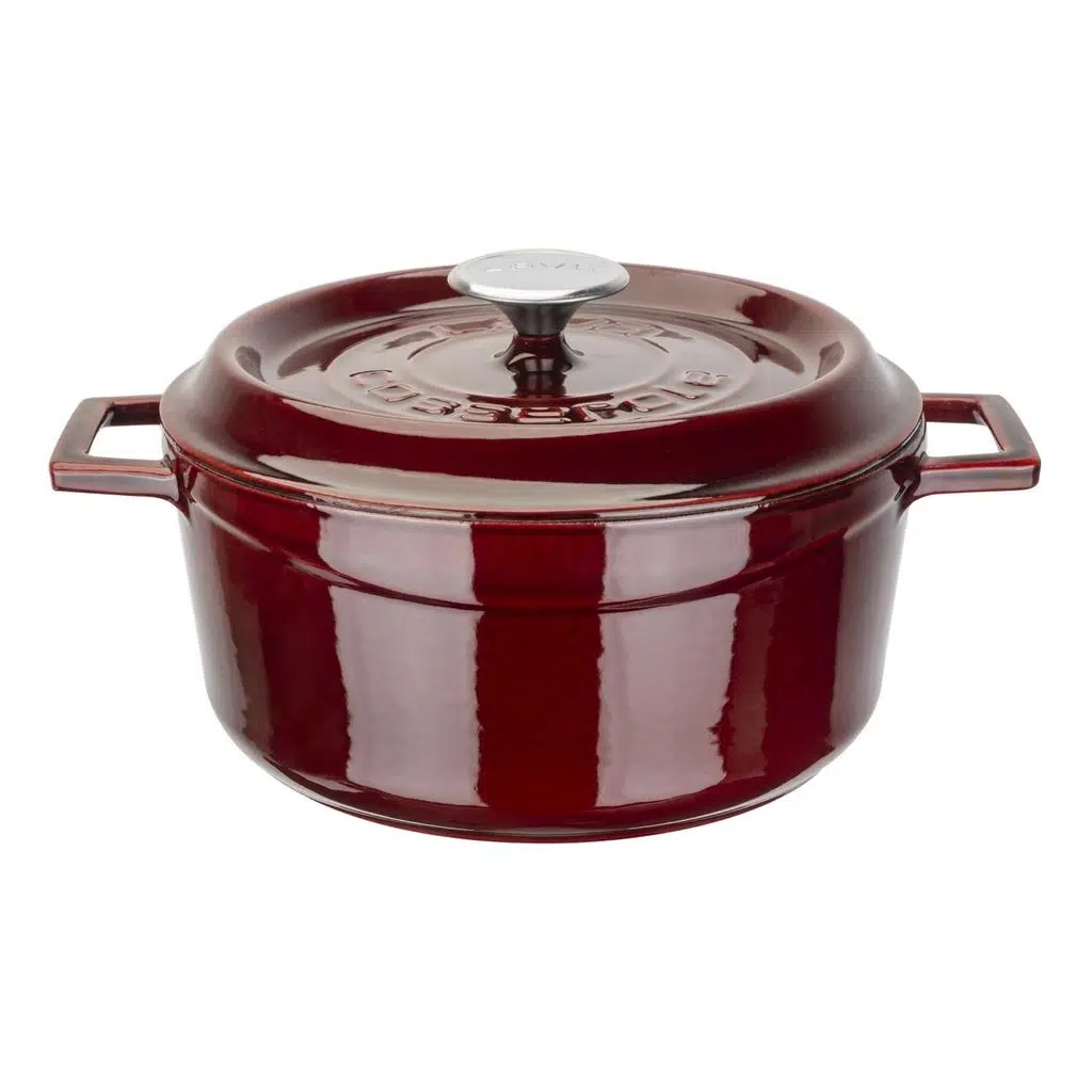 Lava Cast Iron Round Premium. Trendy, 1-Handle, Dia. Ø 24cm. - Red