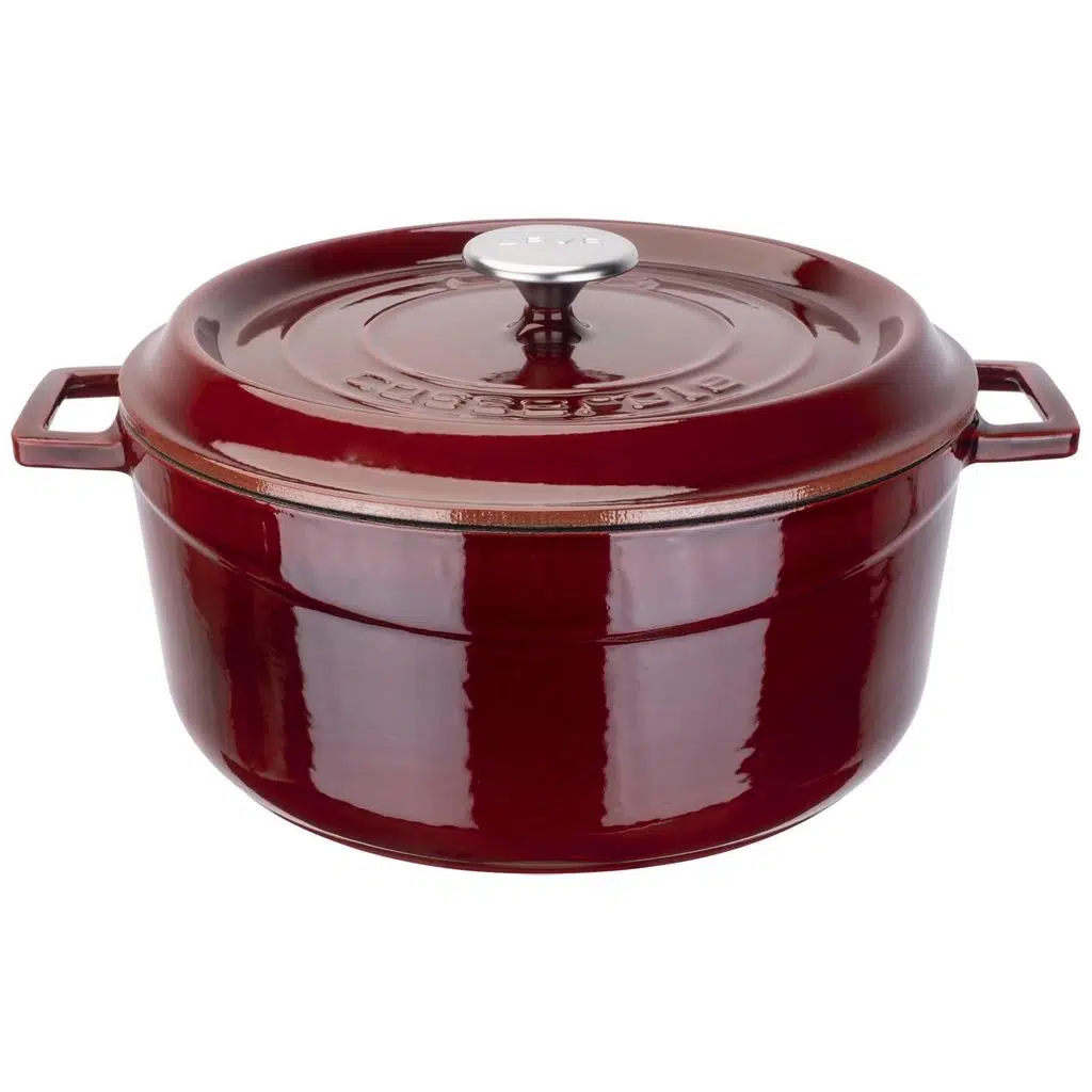 Lava Cast Iron Round Premium. Trendy, 1-Handle, Dia. Ø 28cm. - Red